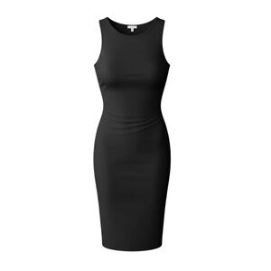 a new day Elegant Black Midi Dress